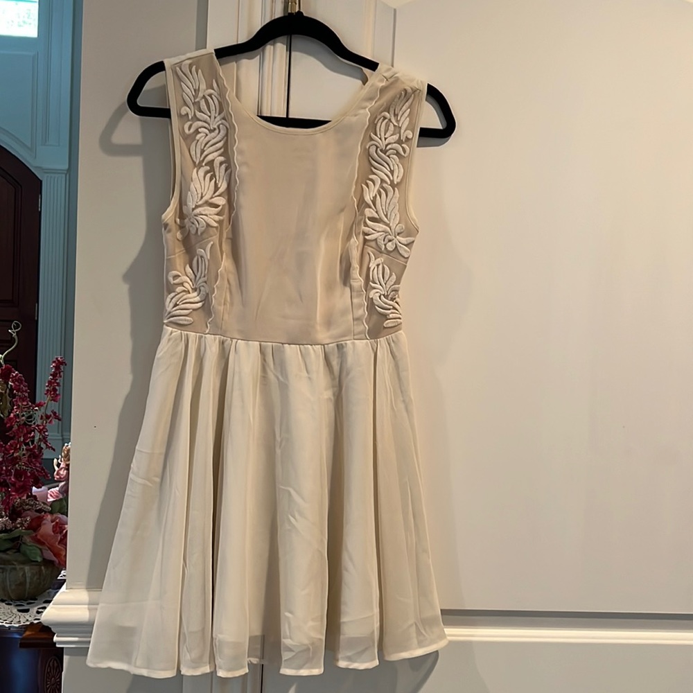 Pins and Needles From Urban Outfitters Beige V neck low back Dress size 4
